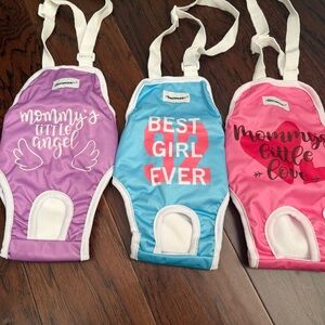 Size medium reusable washable diapers with suspenders 3 bladder leaks Period